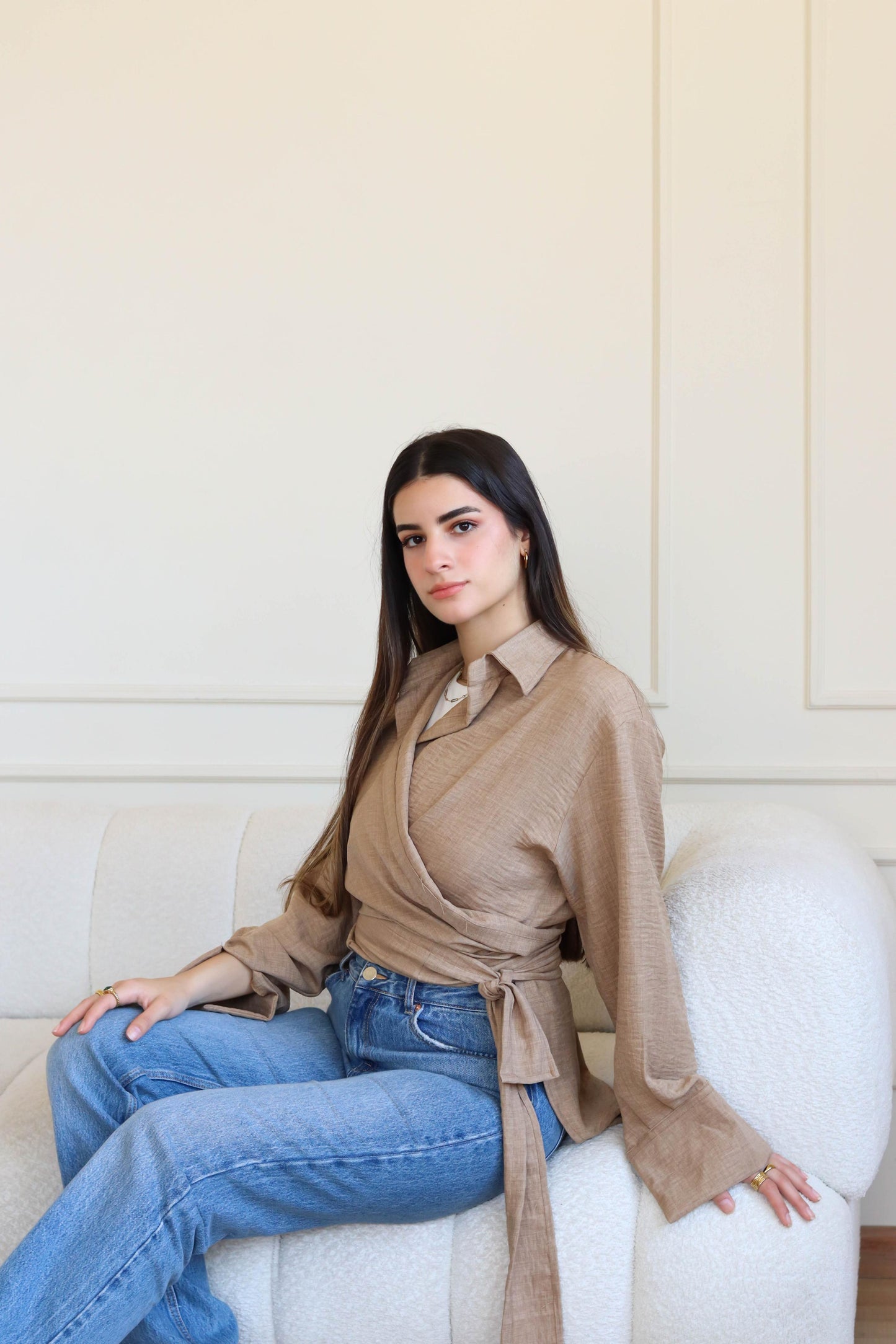 Crisscross linen chemis