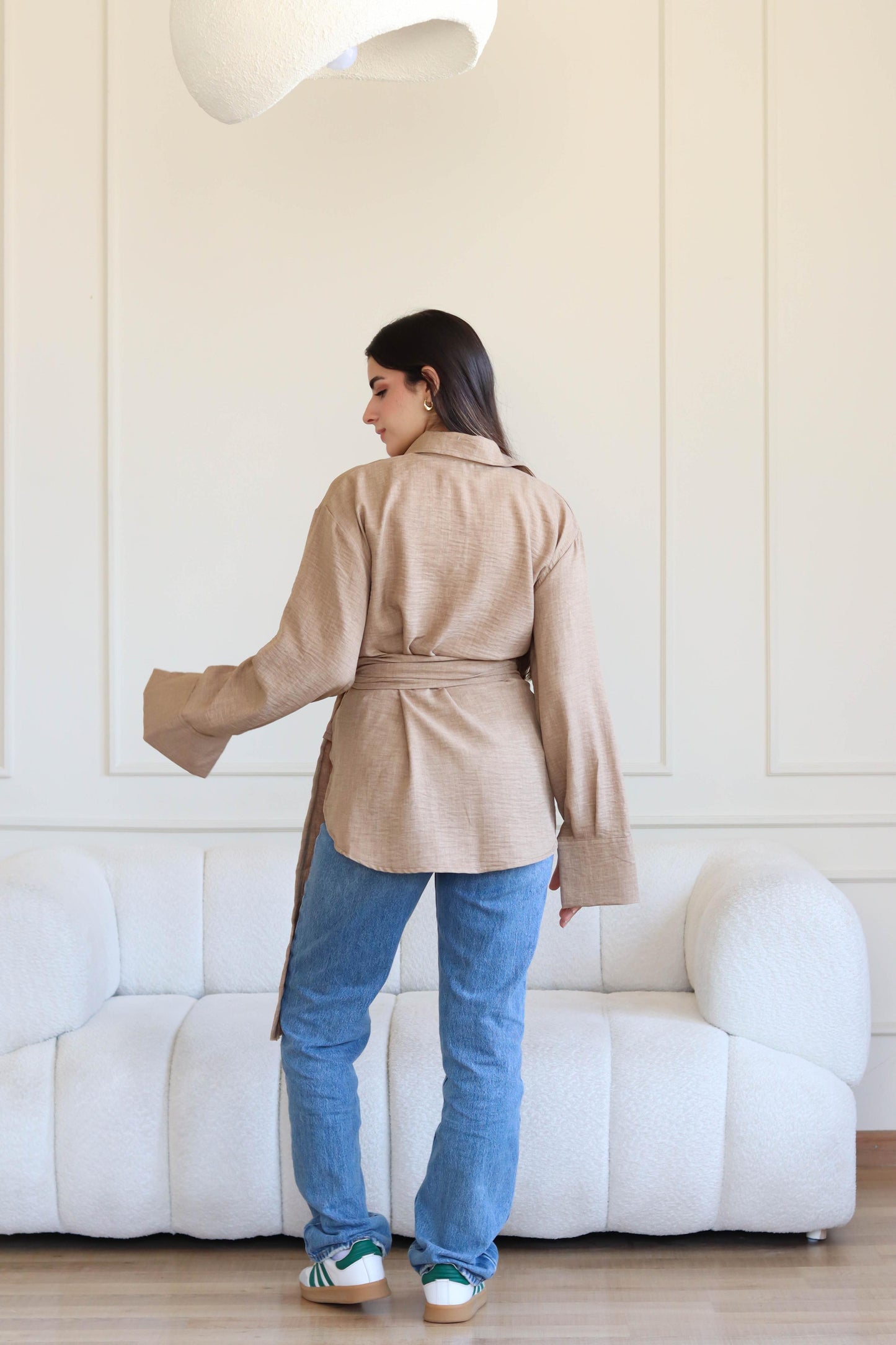 Crisscross linen chemis